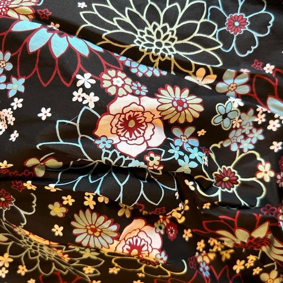 NWOT Lapis Black Floral Skirt with Blue Trim XL - Picture 6 of 7